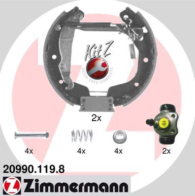 Zimmermann 20990.119.8 - Комплект тормозных колодок, барабанные autospares.lv