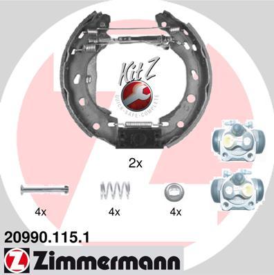 Zimmermann 20990.115.1 - Комплект тормозных колодок, барабанные autospares.lv