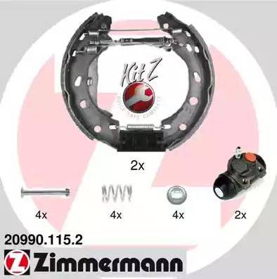 Zimmermann 20990.115.2 - Комплект тормозных колодок, барабанные autospares.lv