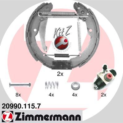 Zimmermann 20990.115.7 - Комплект тормозных колодок, барабанные autospares.lv