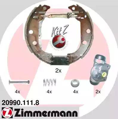 Zimmermann 20990.111.8 - Комплект тормозных колодок, барабанные autospares.lv