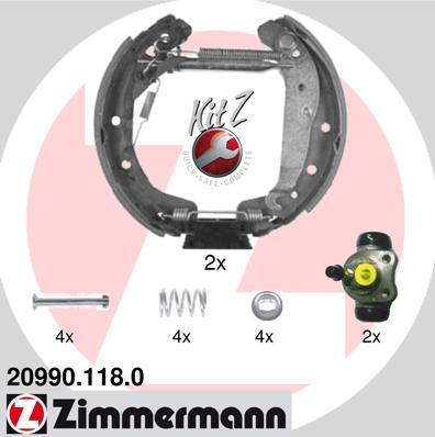 Zimmermann 20990.118.0 - Комплект тормозных колодок, барабанные autospares.lv