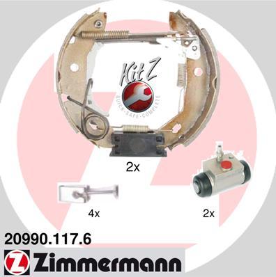 Zimmermann 20990.117.6 - Комплект тормозных колодок, барабанные autospares.lv