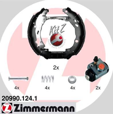 Zimmermann 20990.124.1 - Комплект тормозных колодок, барабанные autospares.lv