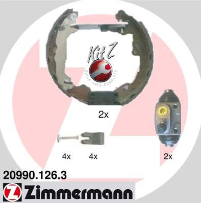 Zimmermann 20990.126.3 - Комплект тормозных колодок, барабанные autospares.lv