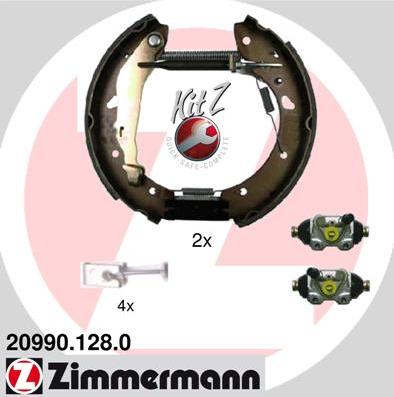 Zimmermann 20990.128.0 - Комплект тормозных колодок, барабанные autospares.lv