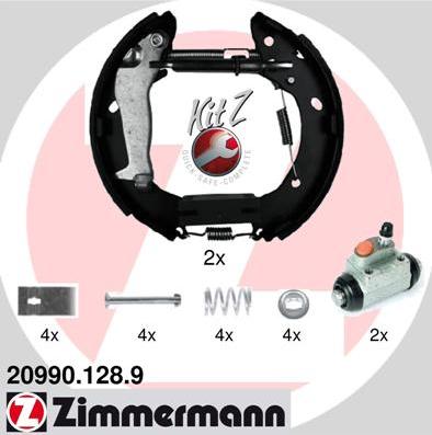 Zimmermann 20990.128.8 - Комплект тормозных колодок, барабанные autospares.lv