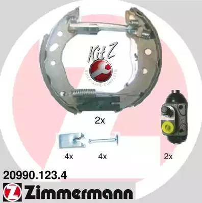 Zimmermann 20990.123.4 - Комплект тормозных колодок, барабанные autospares.lv