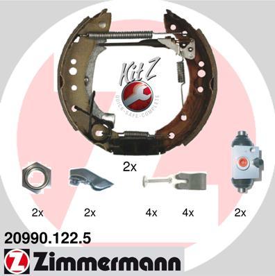 Zimmermann 20990.122.5 - Комплект тормозных колодок, барабанные autospares.lv