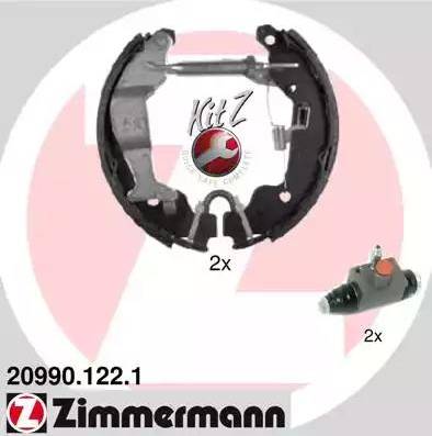 Zimmermann 20990.122.1 - Комплект тормозных колодок, барабанные autospares.lv