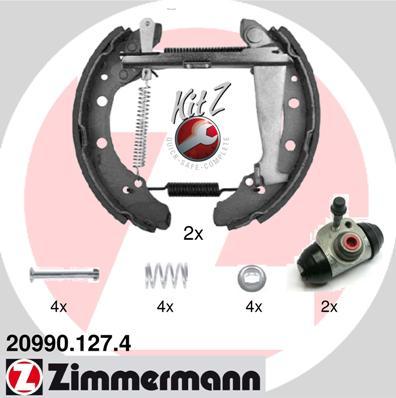 Zimmermann 20990.127.4 - Комплект тормозных колодок, барабанные autospares.lv