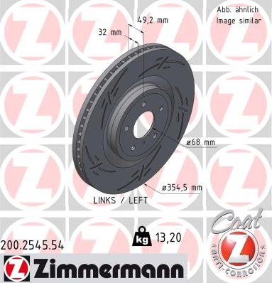 Zimmermann 200.2545.54 - Тормозной диск autospares.lv