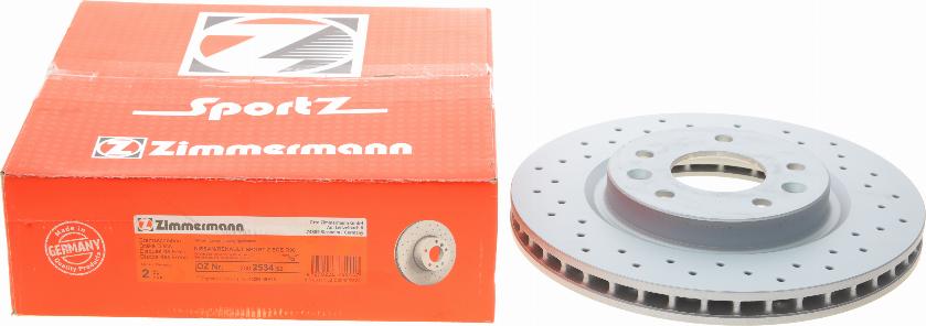 Zimmermann 200.2534.52 - Тормозной диск autospares.lv