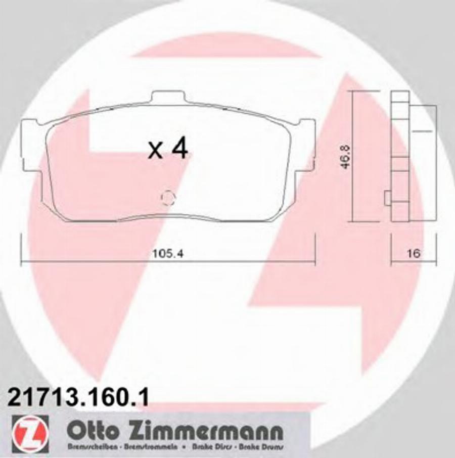 Zimmermann 217131601 - Тормозные колодки, дисковые, комплект autospares.lv