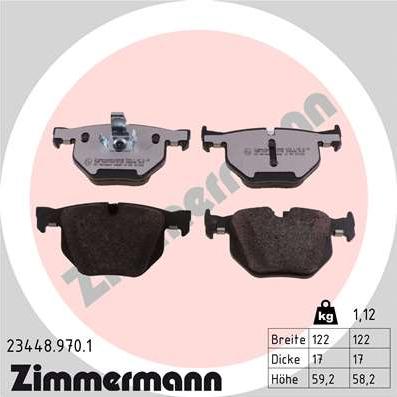 Zimmermann 23448.970.1 - Тормозные колодки, дисковые, комплект autospares.lv