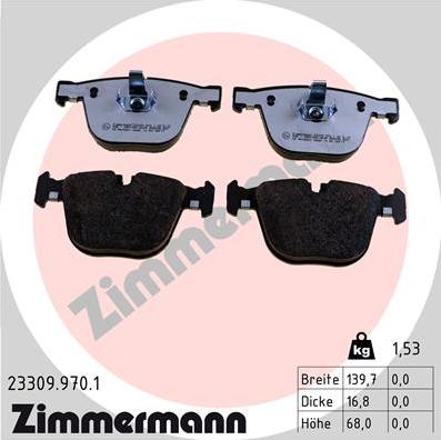 Zimmermann 23309.970.1 - Тормозные колодки, дисковые, комплект autospares.lv