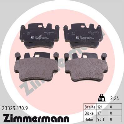 Zimmermann 23329.170.9 - Тормозные колодки, дисковые, комплект autospares.lv