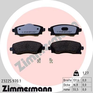 Zimmermann 23225.970.1 - Тормозные колодки, дисковые, комплект autospares.lv