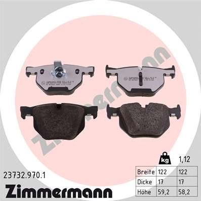 Zimmermann 23732.970.1 - Тормозные колодки, дисковые, комплект autospares.lv