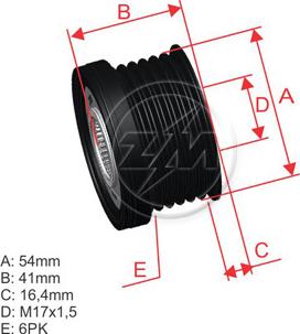 ZM ZM 96.005.17 - Шкив генератора, муфта autospares.lv