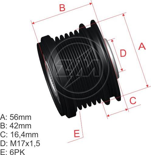 ZM ZM 96.005.39 - Шкив генератора, муфта autospares.lv