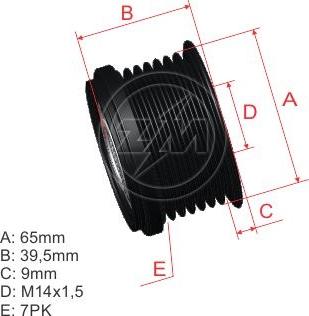 ZM ZM 96.005.35 - Шкив генератора, муфта autospares.lv