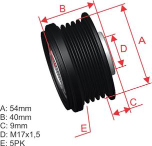 ZM ZM 96.005.29 - Шкив генератора, муфта autospares.lv