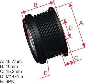 ZM ZM 96.005.24 - Шкив генератора, муфта autospares.lv