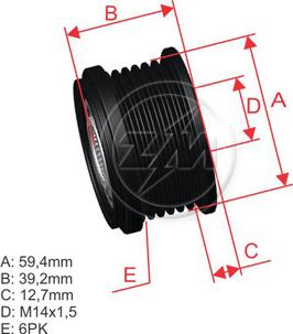 ZM ZM 96.005.25 - Шкив генератора, муфта autospares.lv