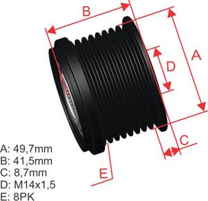 ZM ZM 96.005.27 - Шкив генератора, муфта autospares.lv