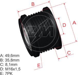 ZM ZM 96.000.42 - Шкив генератора, муфта autospares.lv