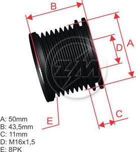 ZM ZM 96.000.47 - Шкив генератора, муфта autospares.lv