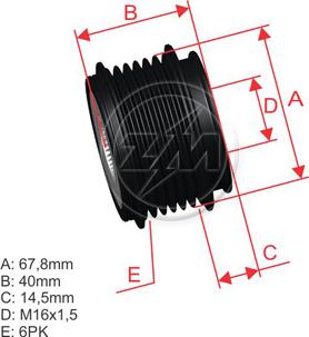 ZM ZM 96.000.63 - Шкив генератора, муфта autospares.lv