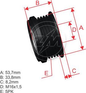 ZM ZM 96.000.62 - Шкив генератора, муфта autospares.lv