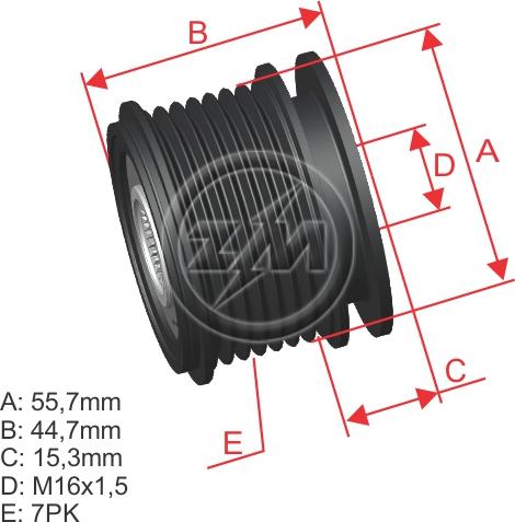 ZM ZM 96.000.05 - Шкив генератора, муфта autospares.lv