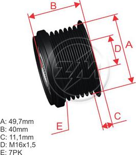 ZM ZM 96.000.08 - Шкив генератора, муфта autospares.lv