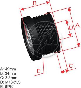 ZM ZM 96.000.02 - Шкив генератора, муфта autospares.lv