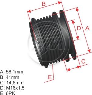 ZM ZM 96.000.07 - Шкив генератора, муфта autospares.lv