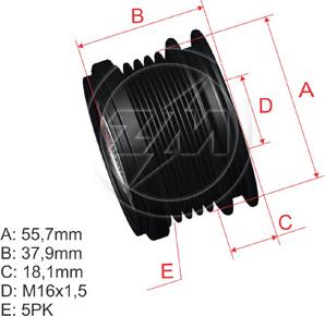 ZM ZM 96.000.14 - Шкив генератора, муфта autospares.lv