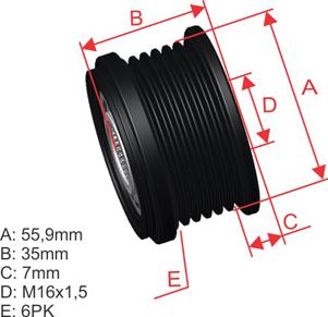 ZM ZM 96.000.16 - Шкив генератора, муфта autospares.lv