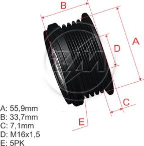 ZM ZM 96.000.13 - Шкив генератора, муфта autospares.lv