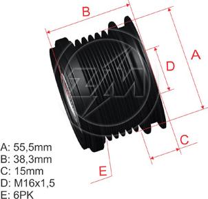 ZM ZM 96.000.39 - Шкив генератора, муфта autospares.lv