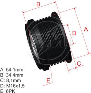 ZM ZM 96.000.34 - Шкив генератора, муфта autospares.lv