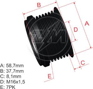 ZM ZM 96.000.25 - Шкив генератора, муфта autospares.lv