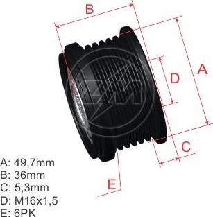 ZM ZM 96.000.21 - Шкив генератора, муфта autospares.lv