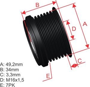 ZM ZM 96.000.75 - Шкив генератора, муфта autospares.lv