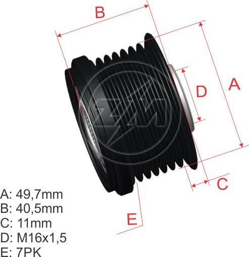 ZM ZM 96.001.01 - Шкив генератора, муфта autospares.lv