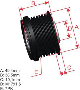 ZM ZM 96.010.17 - Шкив генератора, муфта autospares.lv