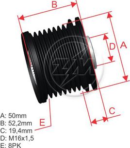 ZM ZM 96.012.05 - Шкив генератора, муфта autospares.lv