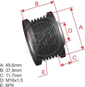 ZM ZM 96.012.01 - Шкив генератора, муфта autospares.lv